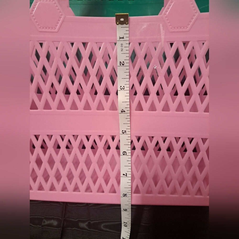 Ashland Pink and Green Mesh Tote Set - Picture 7 of 10
